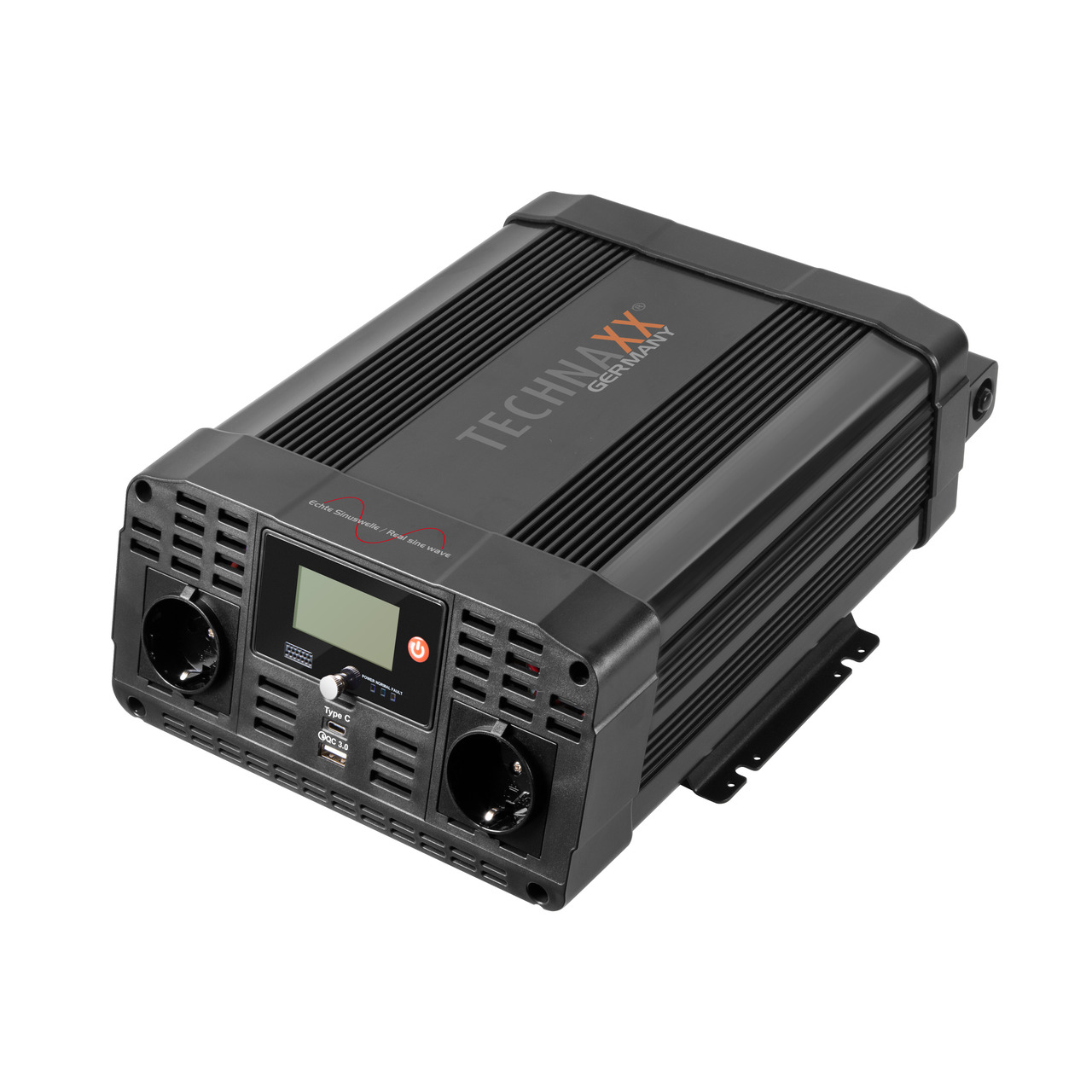 Technaxx Wechselrichter TE23 mit 3000 W für 12-V-Batterien unter Stromversorgung