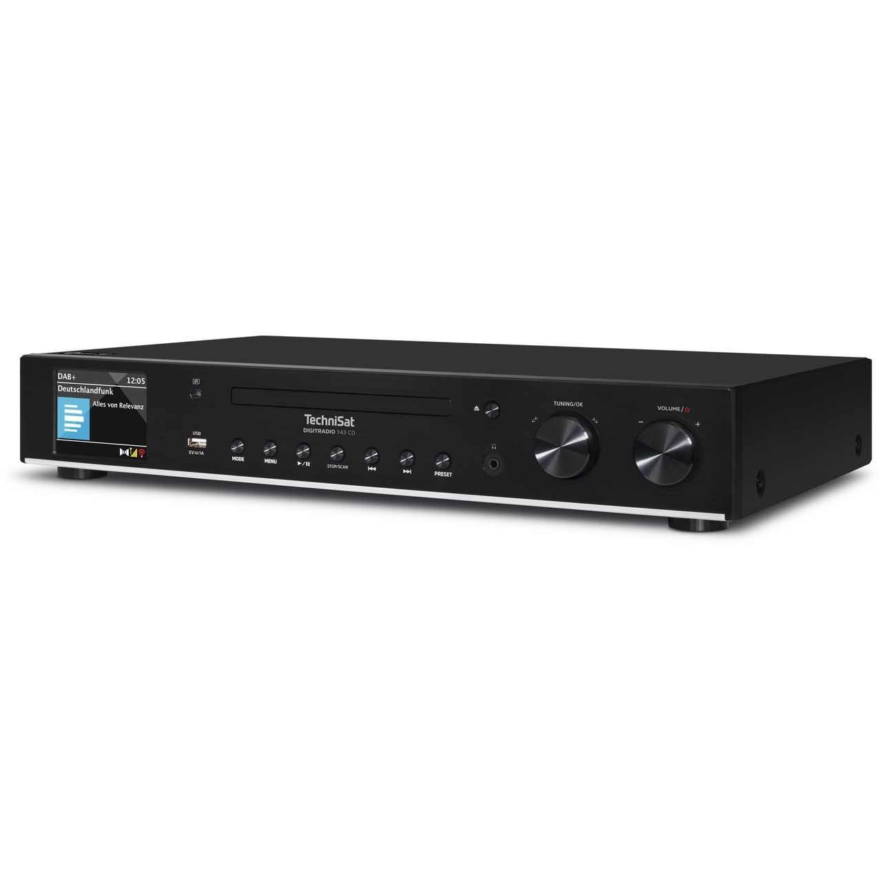 TechniSat Radio-Hi-Fi-Tuner DigitRadio 143 CD (V3)- DAB+-UKW-Internetradio- Bluetooth- CD- schwarz