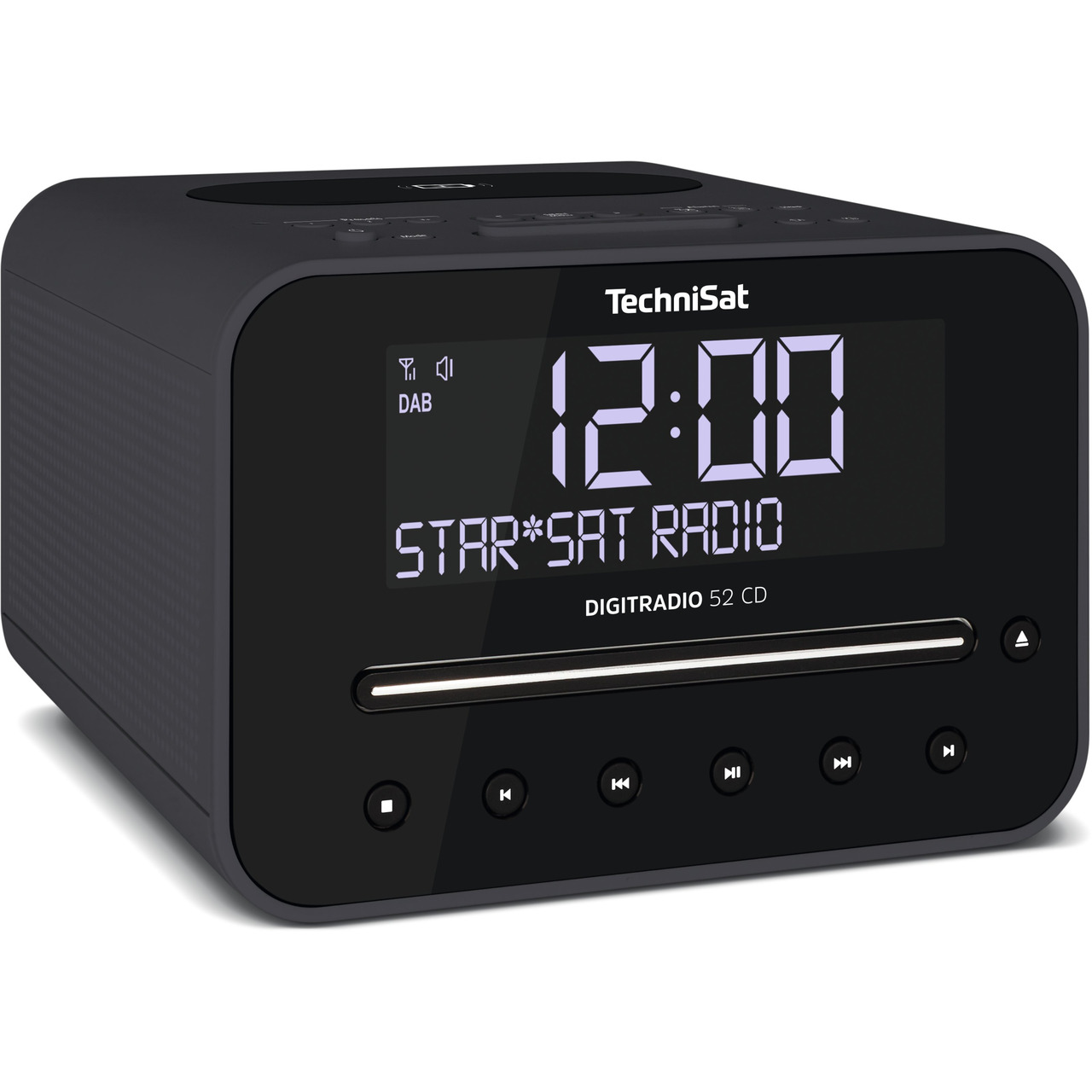 TechniSat Uhrenradio DigitRadio 52 CD- DAB+-UKW-Empfang- CD-Player- Bluetooth-Funktion- schwarz