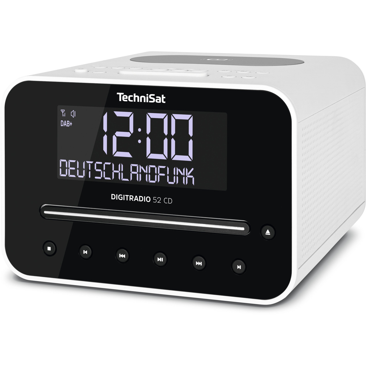 TechniSat Uhrenradio DigitRadio 52 CD- DAB+-UKW-Empfang- CD-Player- Bluetooth-Funktion- weiss