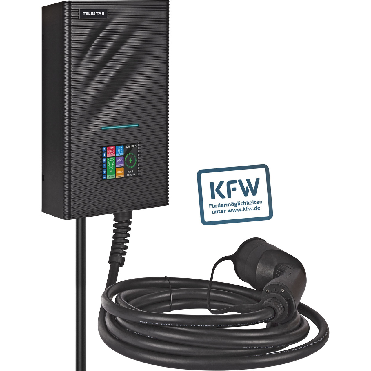 Telestar förderfähige Wallbox EC 311 S6- 11 kW-  6 m Ladekabel- App
