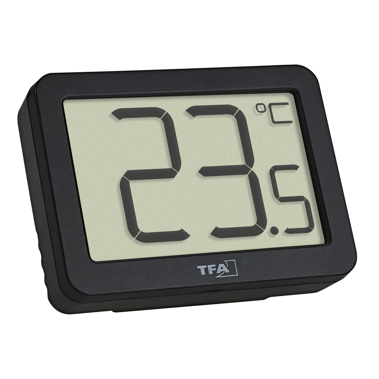 TFA Digitales Thermometer für Raumtemperatur-Erfassung- Magnetmontage- kompakt- schwarz