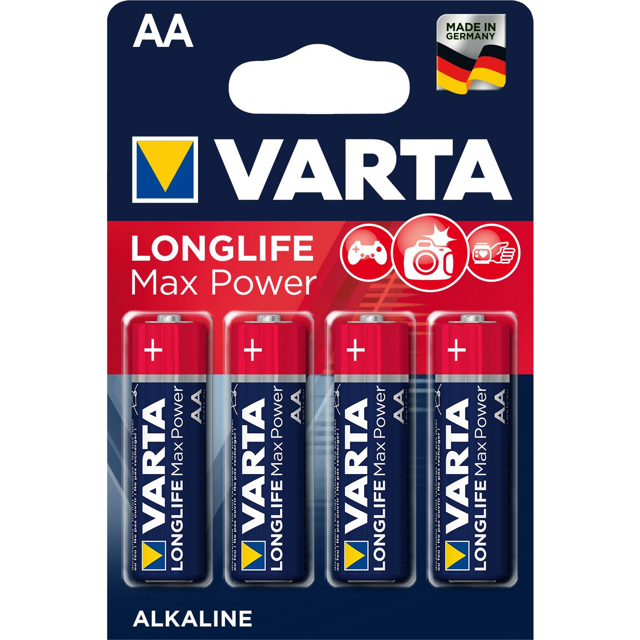 Varta Longlife Power Max- Alkaline Batterie Mignon AA- 4er-Pack