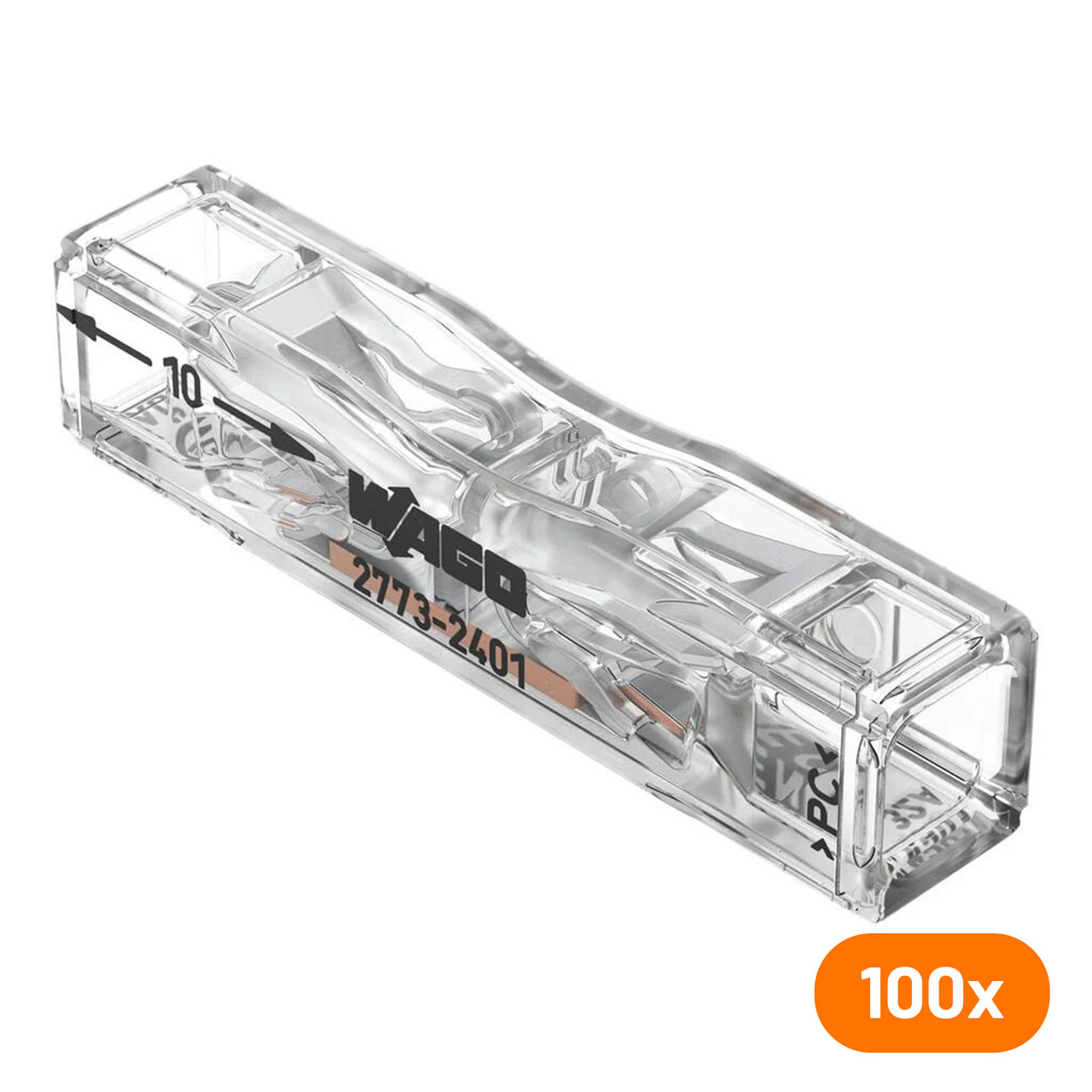 Wago 100er-Set Durchgangsverbinder zum Stecken 2773-2401- max- 4 mm- transparent